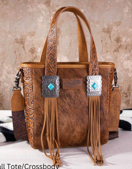 Wrangler Cowhide Tote Crossbody Bag