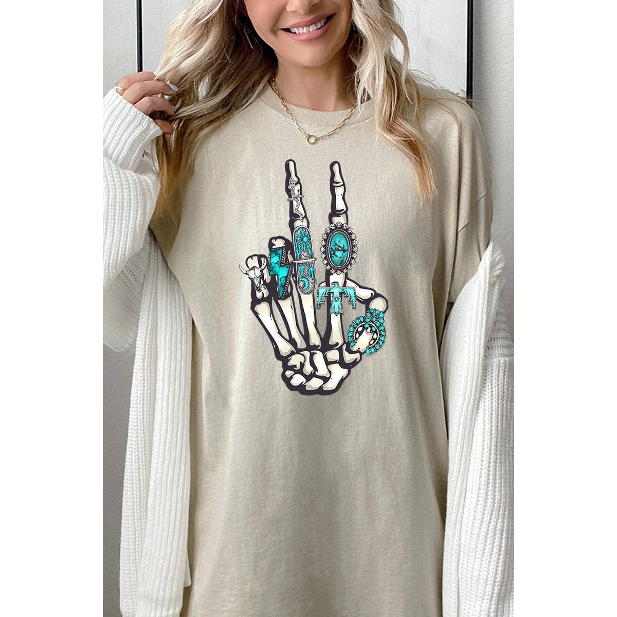 Skeleton Peace Oversize Tee