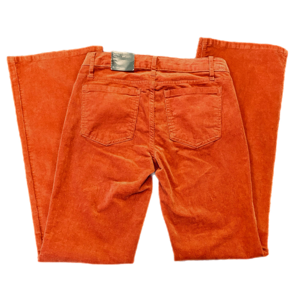 Burnt Orange Low Rise- Straight Flare Denim Jeans