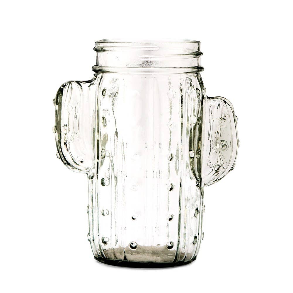 Cactus Mason Jar Drinking Glass - Clear