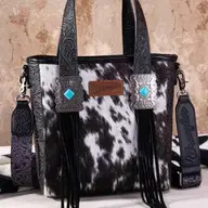 Wrangler Cowhide Tote Crossbody Bag